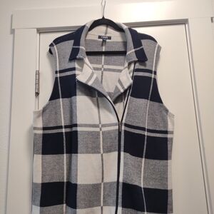 Chaps Blue and White Checkered Vest